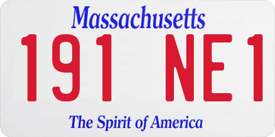 MA license plate 191NE1