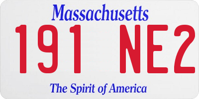 MA license plate 191NE2