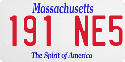 MA license plate 191NE5