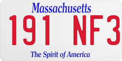 MA license plate 191NF3