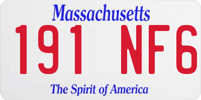 MA license plate 191NF6
