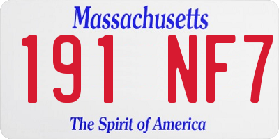 MA license plate 191NF7