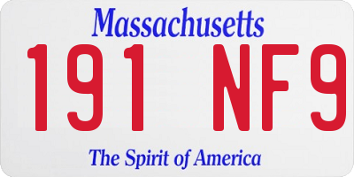 MA license plate 191NF9