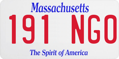 MA license plate 191NG0