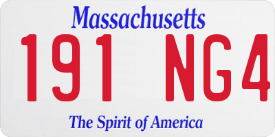 MA license plate 191NG4