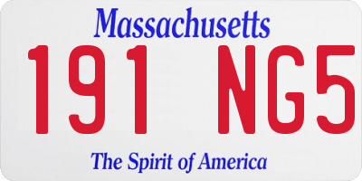 MA license plate 191NG5