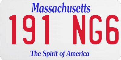 MA license plate 191NG6