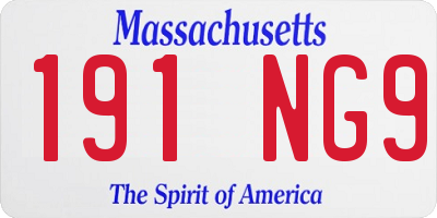 MA license plate 191NG9