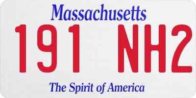 MA license plate 191NH2