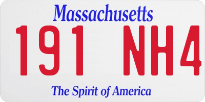 MA license plate 191NH4