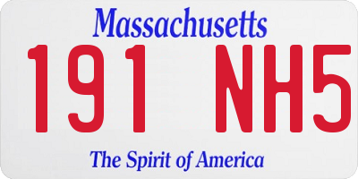 MA license plate 191NH5
