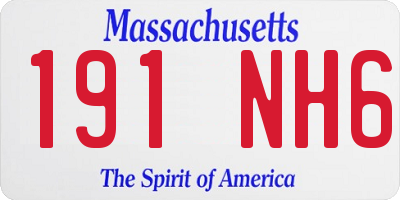 MA license plate 191NH6