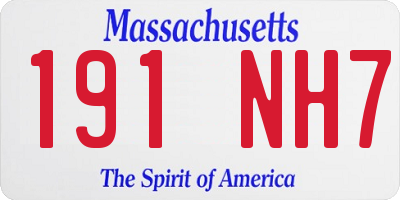 MA license plate 191NH7