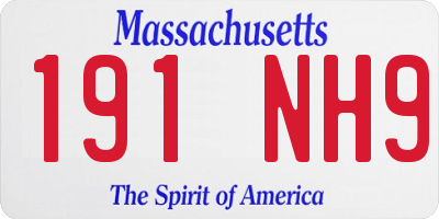 MA license plate 191NH9