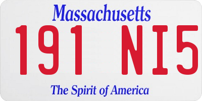 MA license plate 191NI5