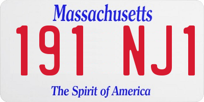 MA license plate 191NJ1