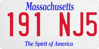 MA license plate 191NJ5
