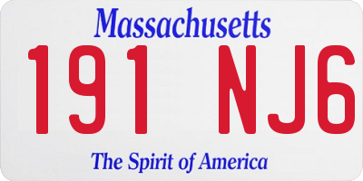 MA license plate 191NJ6