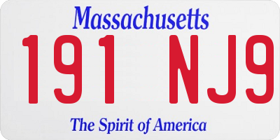 MA license plate 191NJ9
