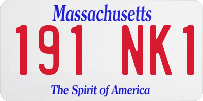 MA license plate 191NK1