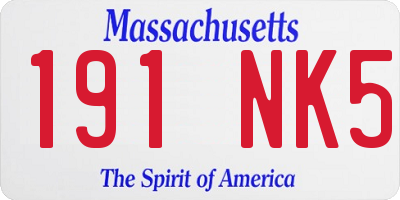 MA license plate 191NK5