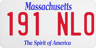 MA license plate 191NL0