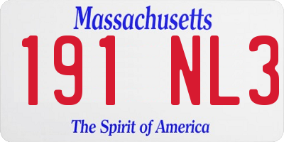 MA license plate 191NL3
