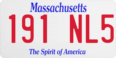 MA license plate 191NL5