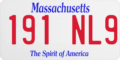 MA license plate 191NL9