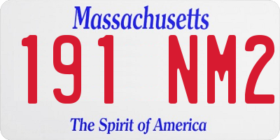 MA license plate 191NM2