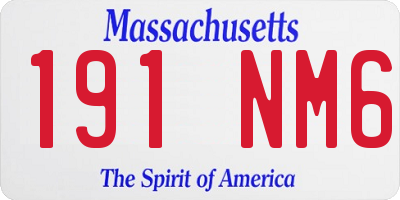 MA license plate 191NM6