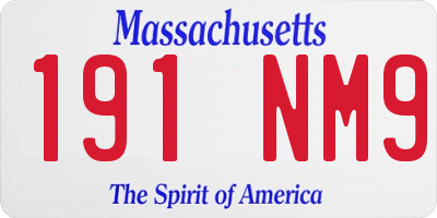 MA license plate 191NM9