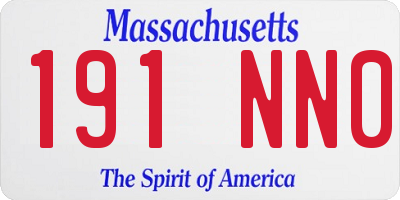 MA license plate 191NN0