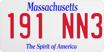 MA license plate 191NN3