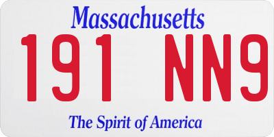 MA license plate 191NN9