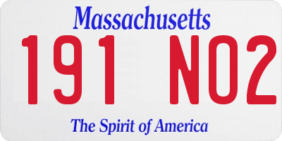 MA license plate 191NO2