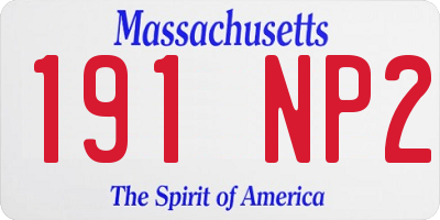 MA license plate 191NP2