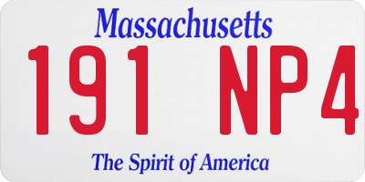 MA license plate 191NP4