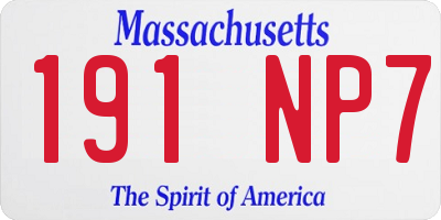 MA license plate 191NP7