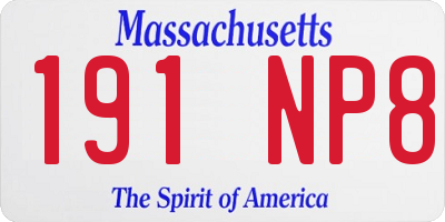 MA license plate 191NP8
