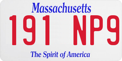 MA license plate 191NP9