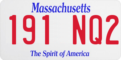 MA license plate 191NQ2
