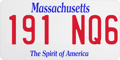 MA license plate 191NQ6
