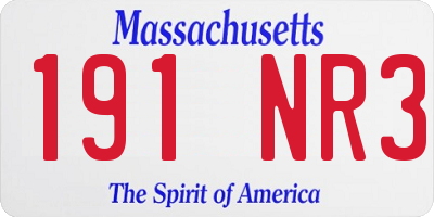 MA license plate 191NR3
