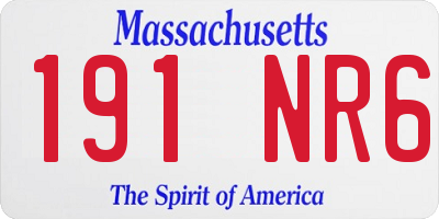 MA license plate 191NR6
