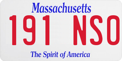 MA license plate 191NS0