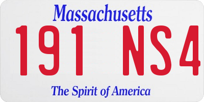 MA license plate 191NS4