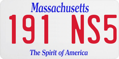 MA license plate 191NS5