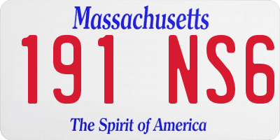 MA license plate 191NS6