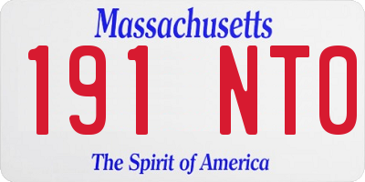 MA license plate 191NT0